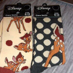 Disney Crew Socks Bambi Bundle 9-13 new